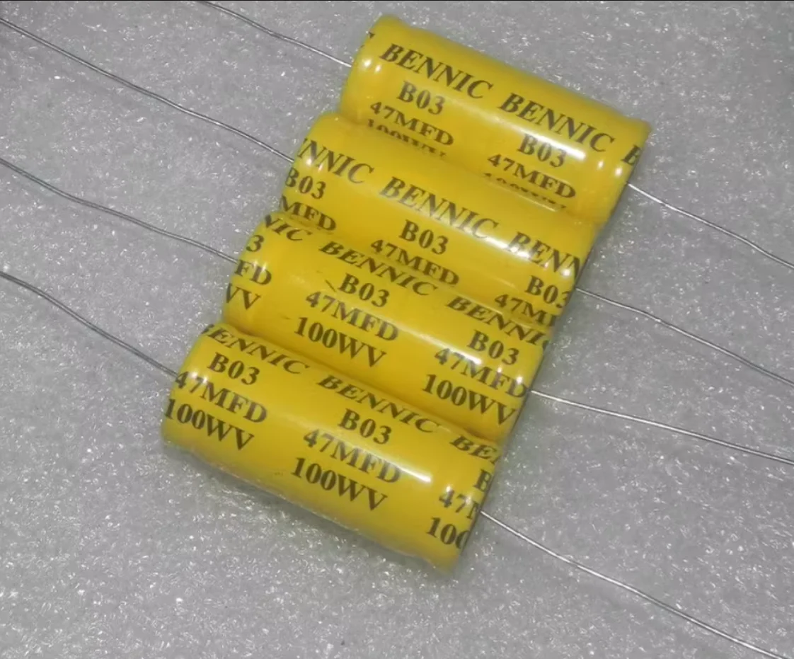 

3 шт./лот BENNIC осевой 100V47UF B03 100WV 47MFD автомобильный аудио делитель бесступенчатый электролитический конденсатор