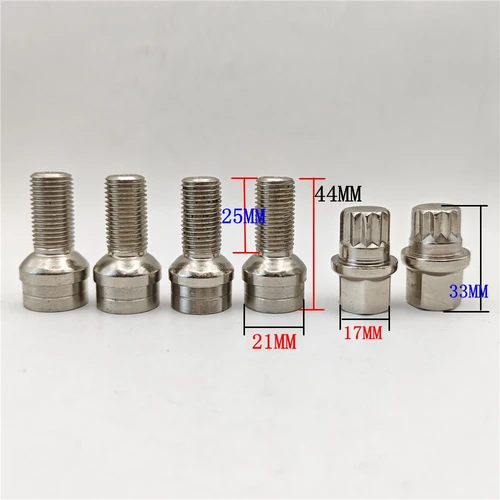 Imagen 2 del producto Juego de tuercas de bloqueo de perno de rueda de coche M14x1,5 con llave antirrobo para Golf Jetta Beetle Passat Audi 4 + 2