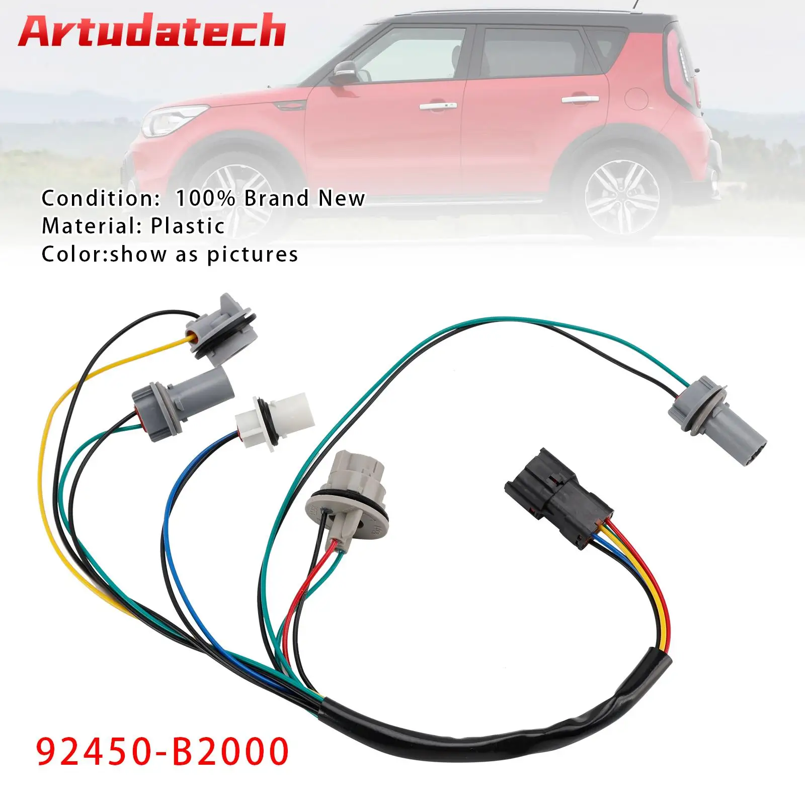 

Жгут заднего фонаря Artudatech левый или правый без светодиодов 92450-B2000 для Kia Soul 2013-2019