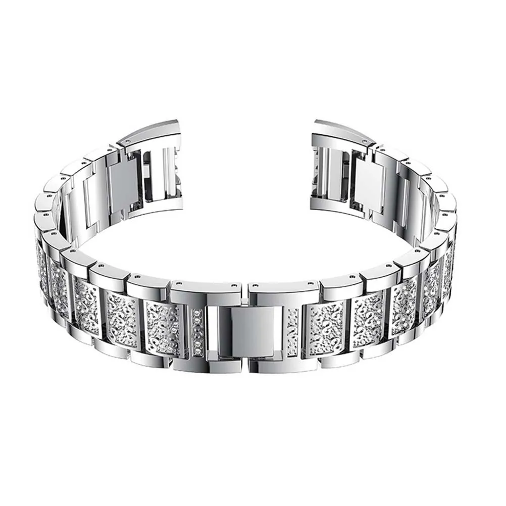 

Premium Crystal Stainless Steel Bracelet for Smartwatch Elegant Durable Watchband Silver Watchband