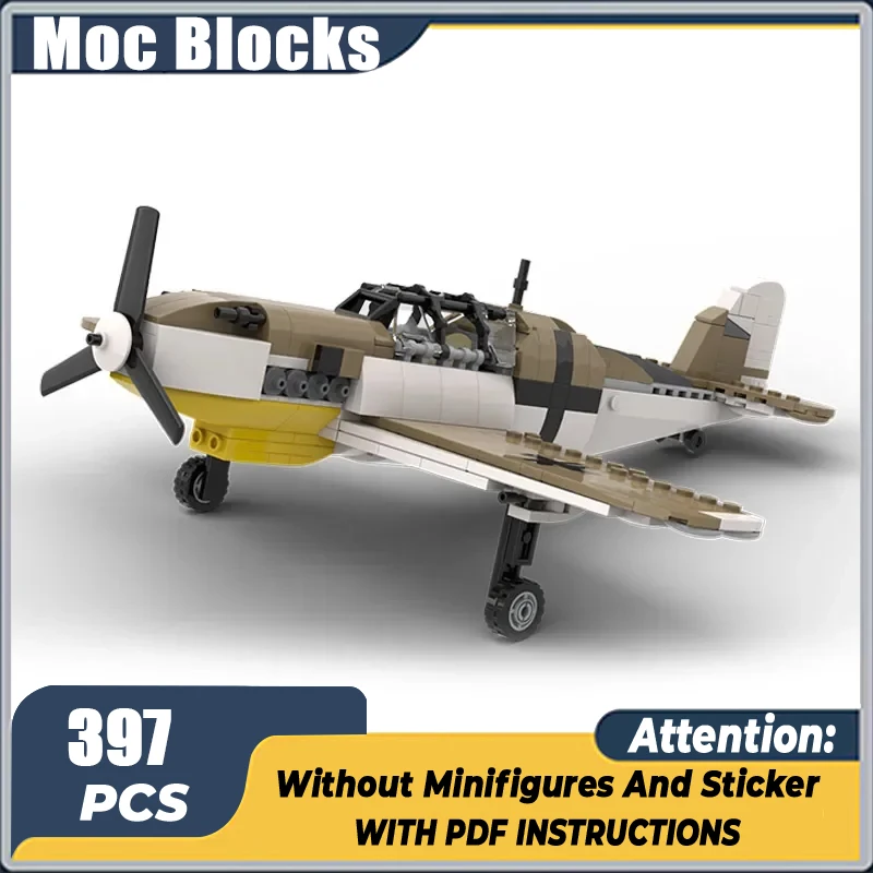 Moc Building Bricks Aircraft Model The Messerschmitt Bf 109 F4 Technology Modular Blocks Gifts Toys For Children DIY Assembly