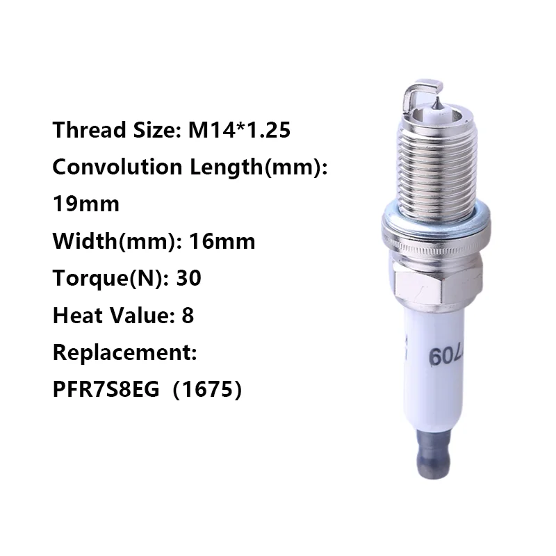 

THREEON 1/4/6pcs K8RTCI-T(7709) Iridium Spark Plug For VW Volkswagen Magotan Audi A4 with EA888 Replace PFR7S8EG（1675） M14*1.25