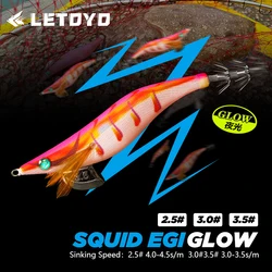 Esca per calamari LETOYO 2,5-3,5 #   giga luminosa per calamari che mangia esca artificiale Webfoot Polpo EGI Seppie esche da pesca in mare esca per calamari