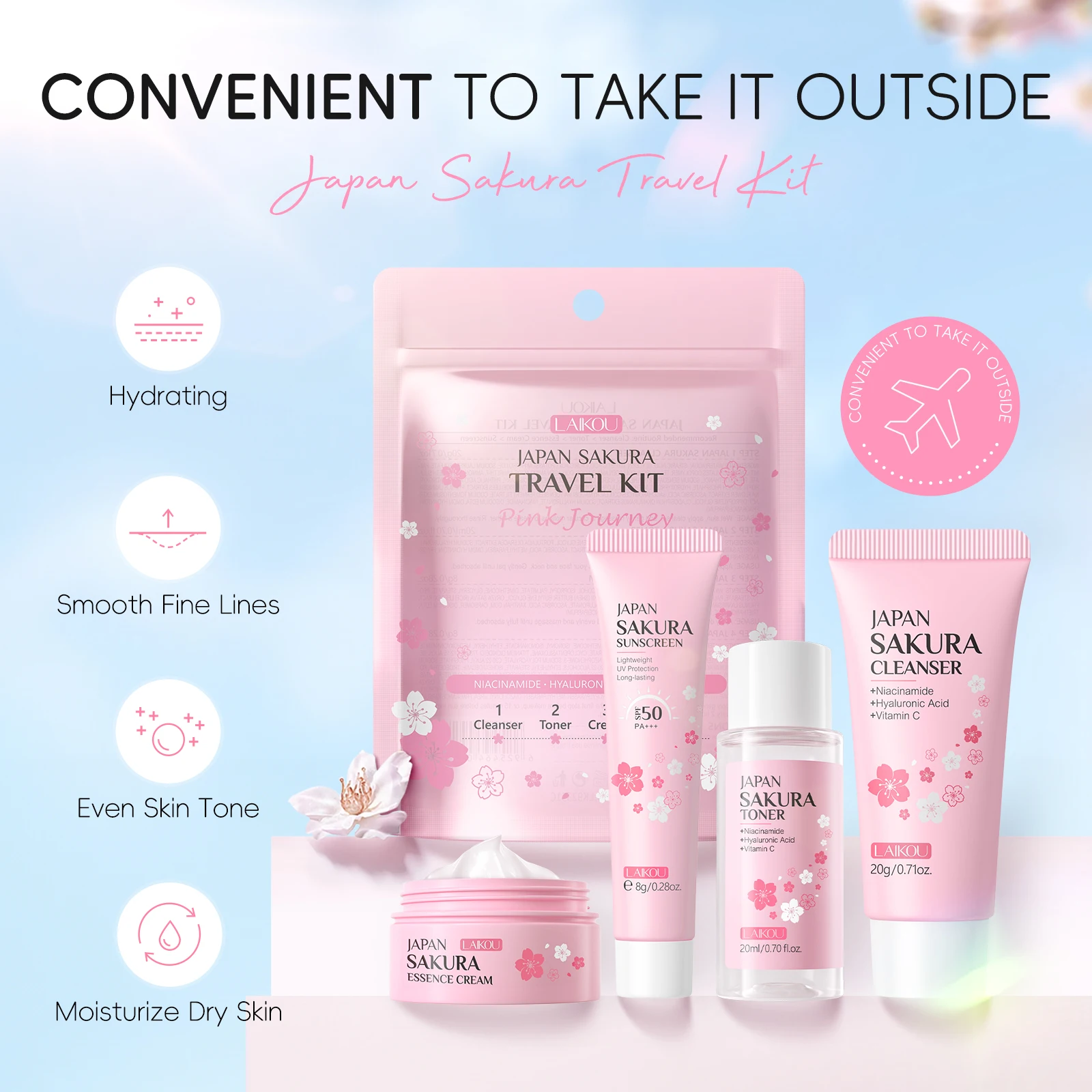 LAIKOU Japan Sakura Komplettes – Skincare Glad2Glow Bewertung und Preis