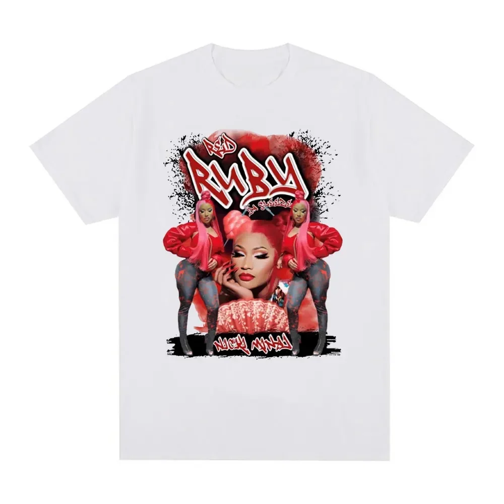 2024 New Music Album Red Buby Da Sleeze Vintage Hip Hop T-Shirt Men Cotton Oversized T-shirts Rapper Nicki Minaj T-shirt 2024