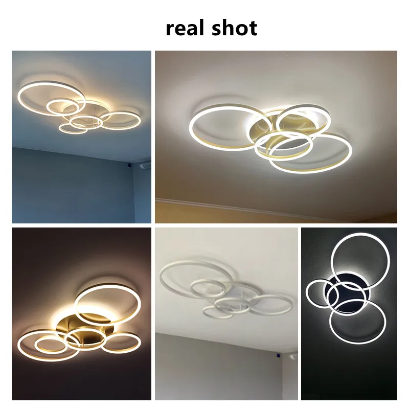 Modern LED Ceiling Chandelier Lighting Gold White Black for Living Study Room Indoor Pendant Lamp Parlor Foyer Lustres Luminaire