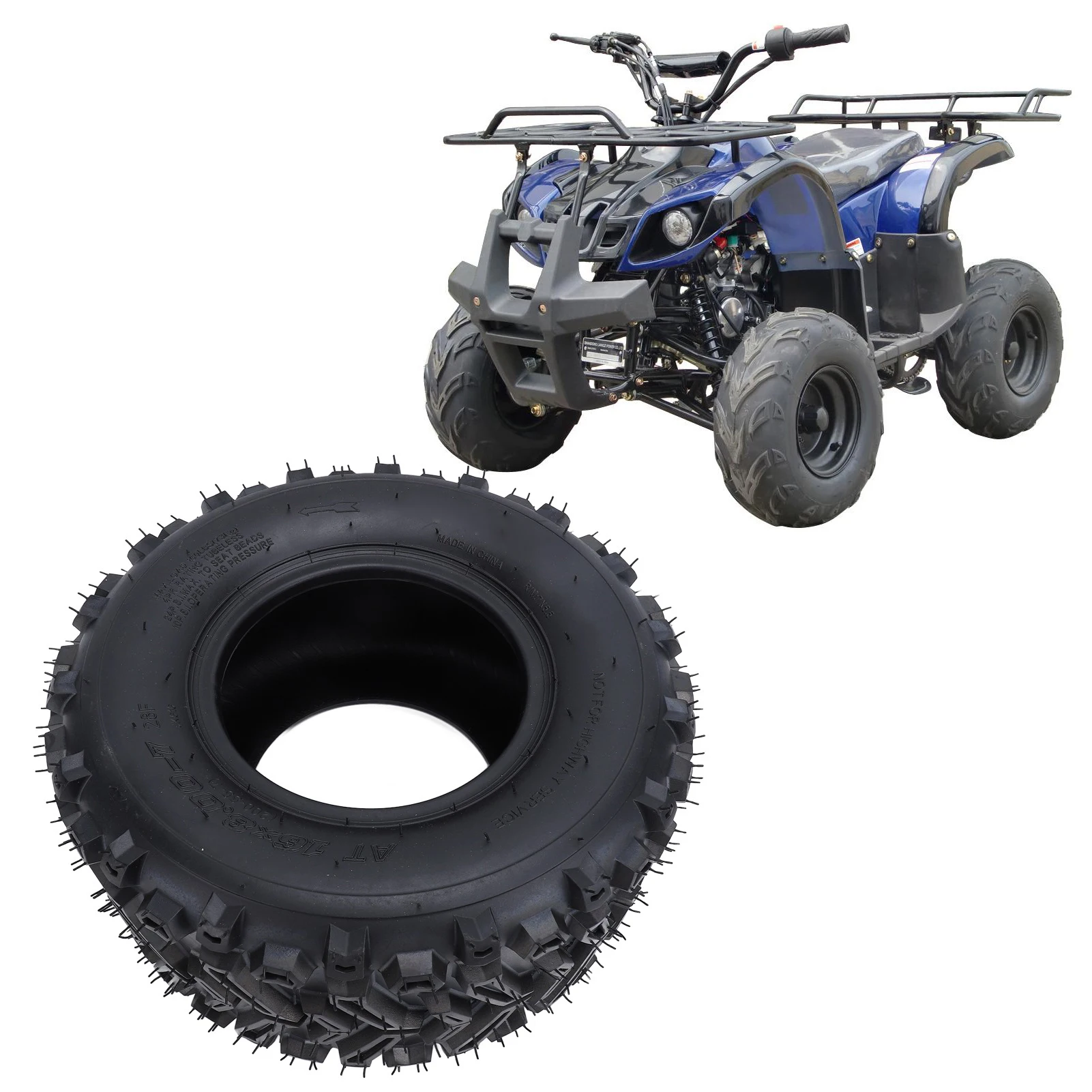 Go Kart Tires, Wear-Resistant 16x8-7 ATV Tires, Enhanced Traction for UTV, Go Kart, Agricultural Vehicles