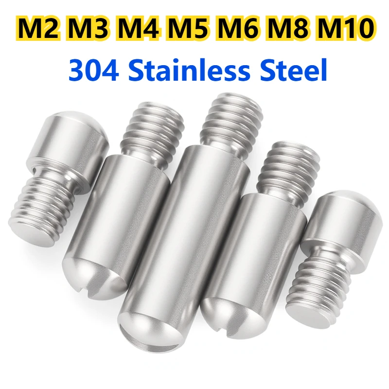 304 Stainless Steel Slotted Dome External Thread Cylindrical Pin Locating Pin Shaft M2M3M4M5M6M8M10 Locating Pin Screw Bolt