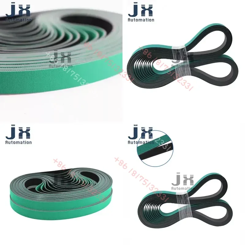 

30*1655*1.0 mm Green-Black Anti-static Sheet Baseband High Speed Flat Belt Transmission Belts Without Elasticity