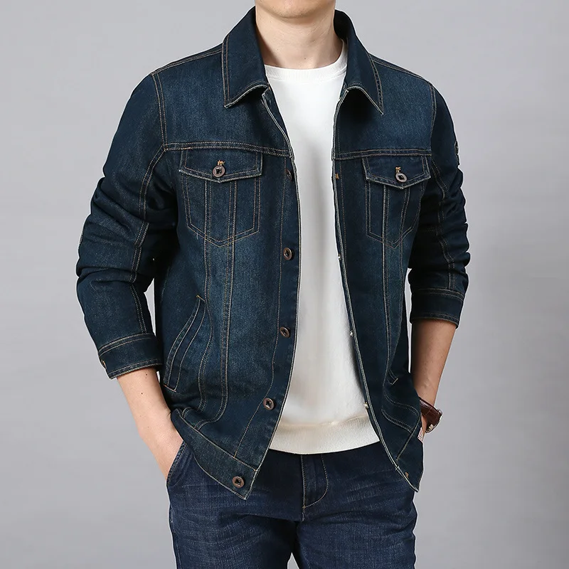 

Denim Jacket Men's New Cotton-padded Clothes Casual Loose And Versatile Large Size Velvet Thickened Jacket Men