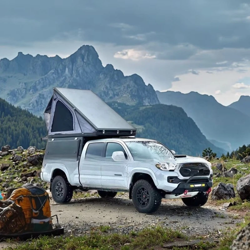 Custom Lightweight Aluminum 4x4 Pickup Truck Bed Topper Pop-up Camping Tent Canopy Shell Oxford Fabric for Outdoor Adventures