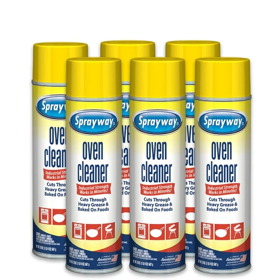 

Oven Cleaner Aerosol Spray, 20oz, Pack of 6 Foaming Action, Cuts Through Grease and Baked-On Food No Scraping, Works on Warm or