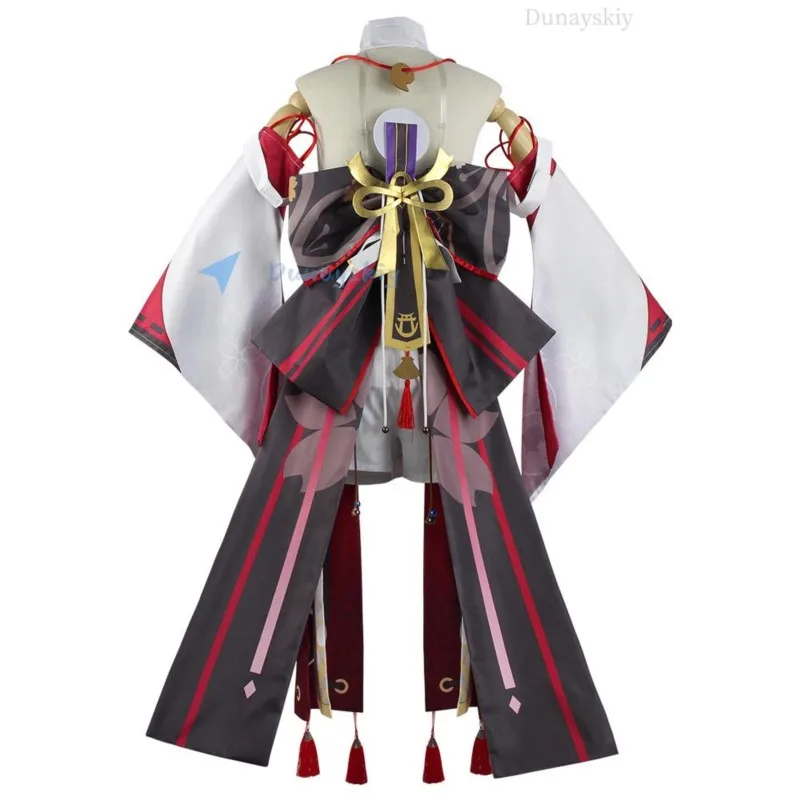 Costume de Cosplay Anime Genshin Impact Yae ata ko Guuji pour Femme et Fille, Costumes d'Halloween, Perruque pour Adulte