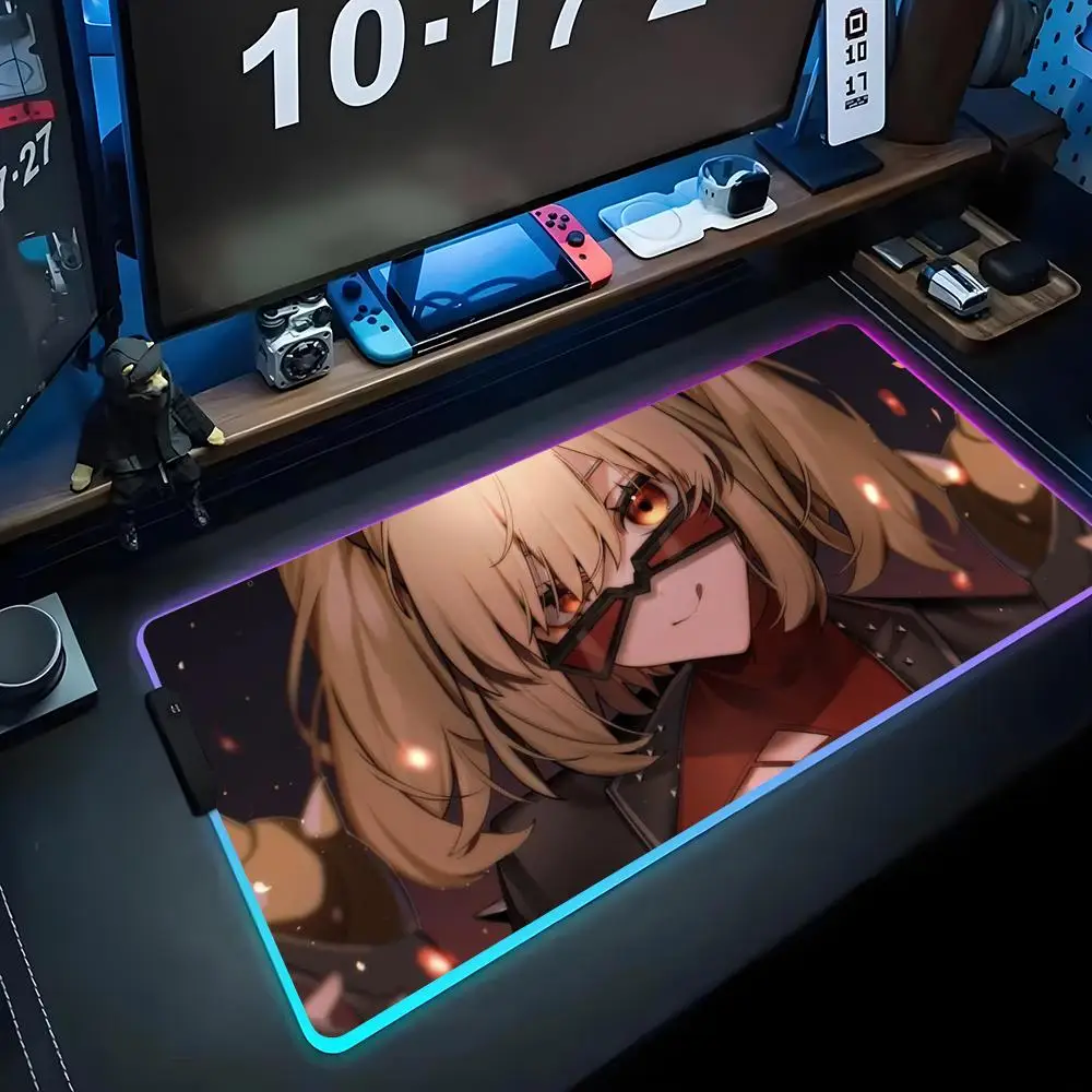 

Burnice белый коврик для мыши RGB игровой коврик для мыши большой светодиодный коврик для ПК настольный коврик светящийся коврик для мыши большой коврик для клавиатуры настольный коврик с