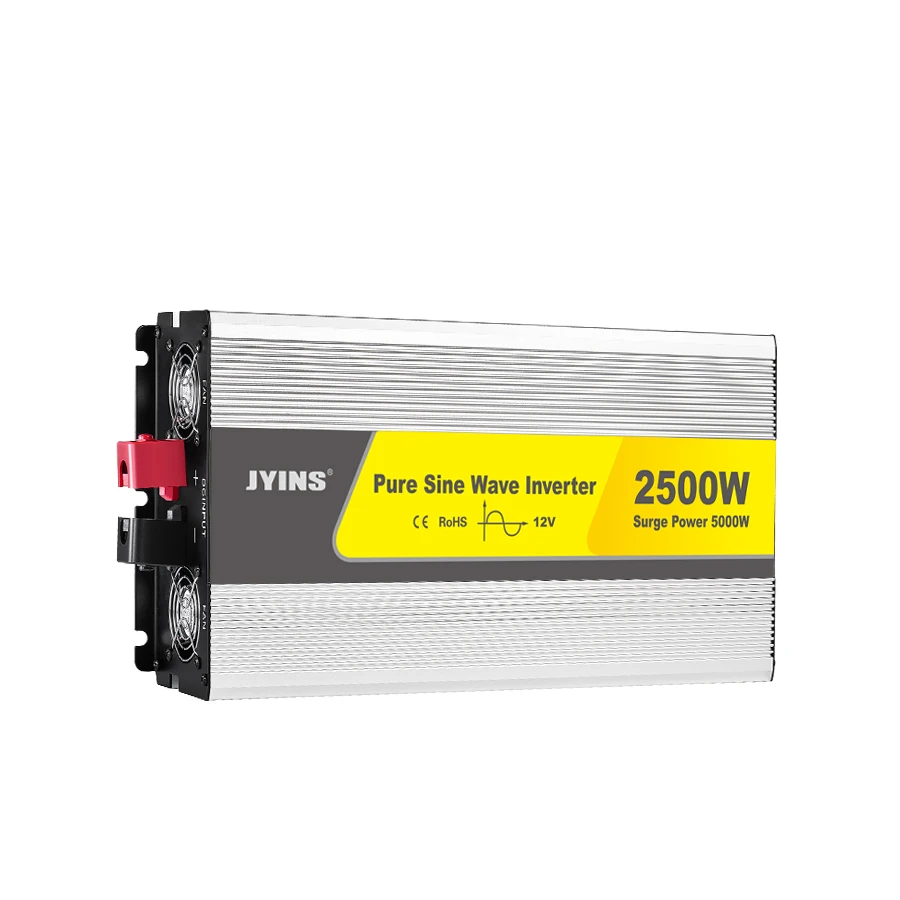 DC 12V to AC 220V 2500W Pure Sine Wave Power Inverter Single Output with LCD Display CE Certified Aluminium Alloy Home Use