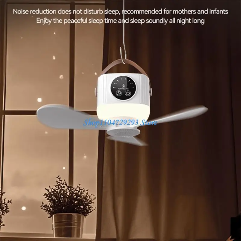 

Y2GD USB Ceiling Fan Lamp With Remote Multiple Function For Camping Bedroom Tent