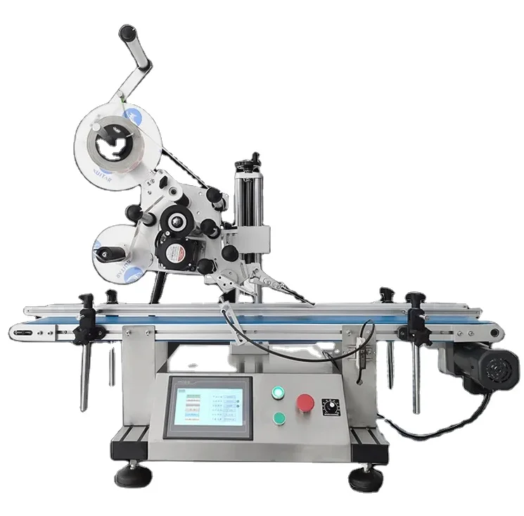 SY-160 Automatic Desktop Plane Labeling Machine Round Jar Bottle Container Labeling Machine With Code Date Printer