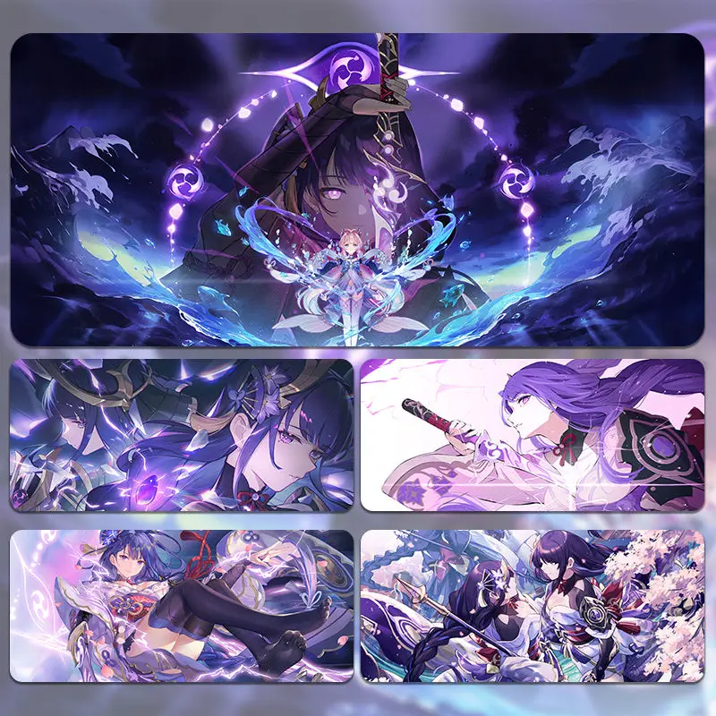 

Anime Genshin Impact RaidenEi Mouse Pad Cute Non-Slip Desk Mat Large Gaming Mousepad Gamer HD Print Mouse Mat Game Keyboard Pads