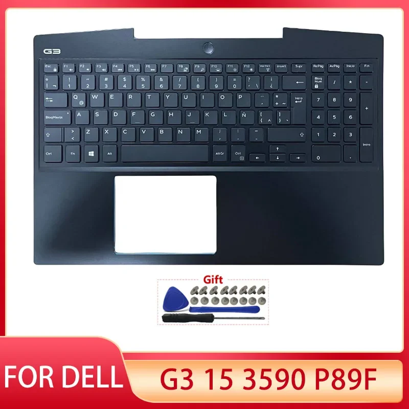 

Original New Latin Keyboard For DELL G3 15 3590 P89F Laptop Palmrest Upper Cover Top Case Latin Spain Keyboard White Backlight