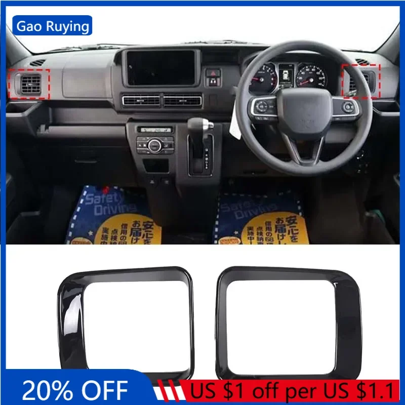 

For Daihatsu ATRAI HIJET CARGO 2022-23 ABS Carbon Fiber Car Dashboard Side Air Outlet Frame Cover Trim Interior Car Accessories