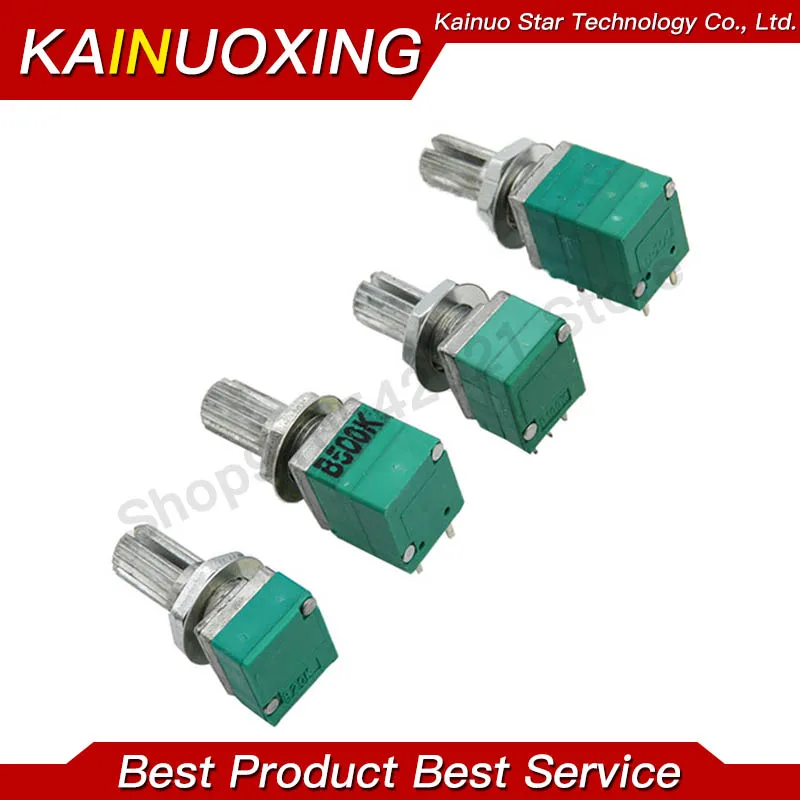 5pcs B5K B10K B50K B100K B500K RK097 RV097NS Audio Amplifier Sealed Linear Volume Potentiometer Resistor 15mm Shaft 3/5/6/8pins