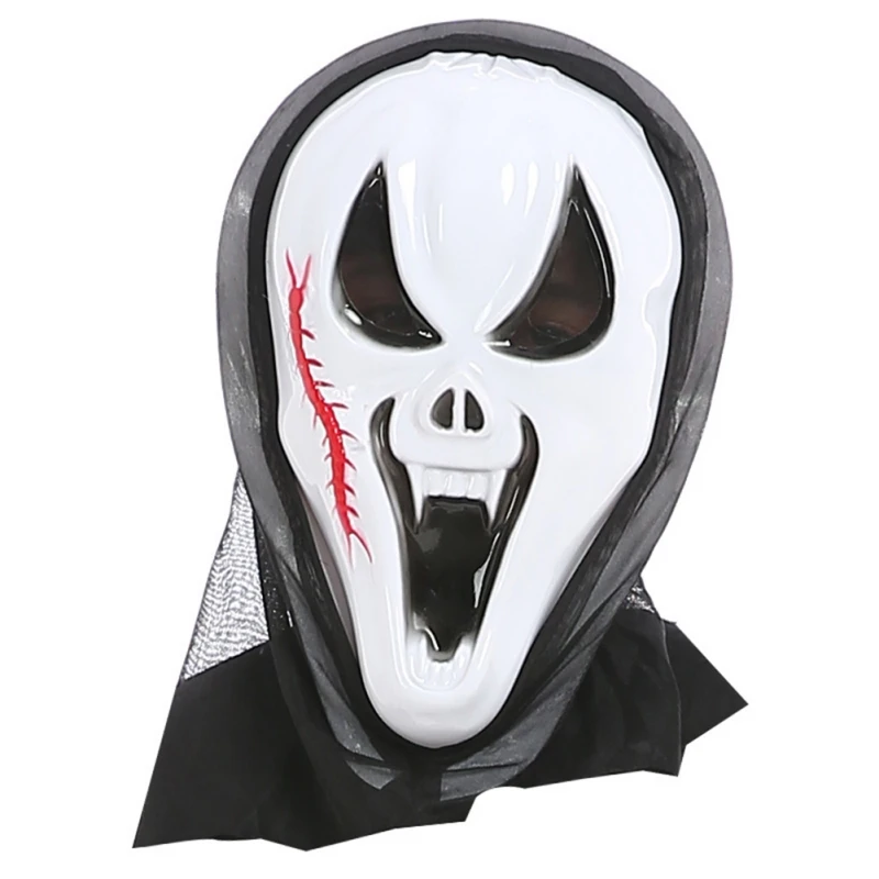 Horror Ghost Mask Children Realistic Scream Witch Skeleton Ghost Tricky Mask Kids Halloween Cosplay Party Costume Props 4-12Y