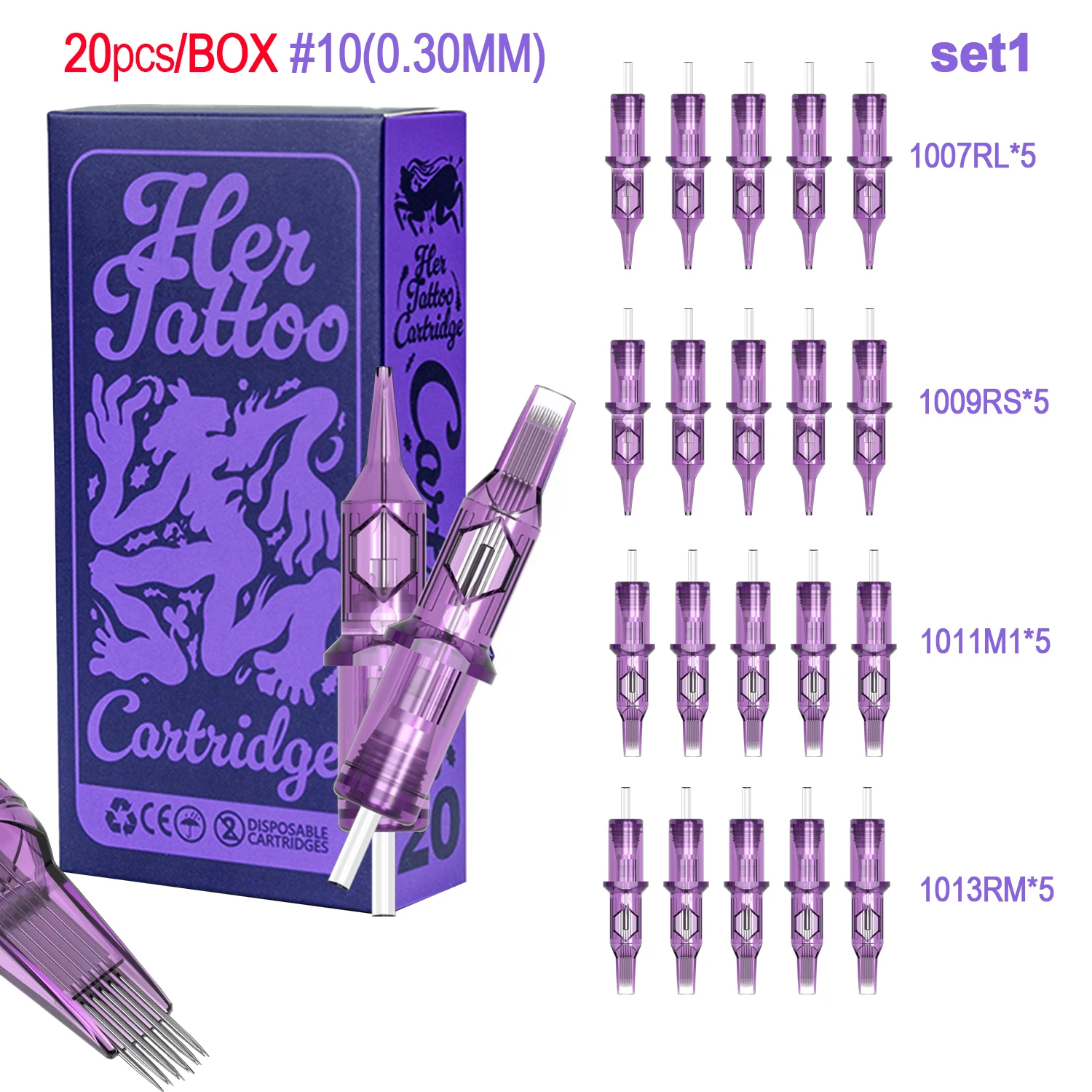 

TB Tattoo 20PCS Tattoo Cartridge Needles#10 RL RS M1 RM – Sterilized Disposable Tattoo Needles for Rotary Pen & Gun Machine Kit