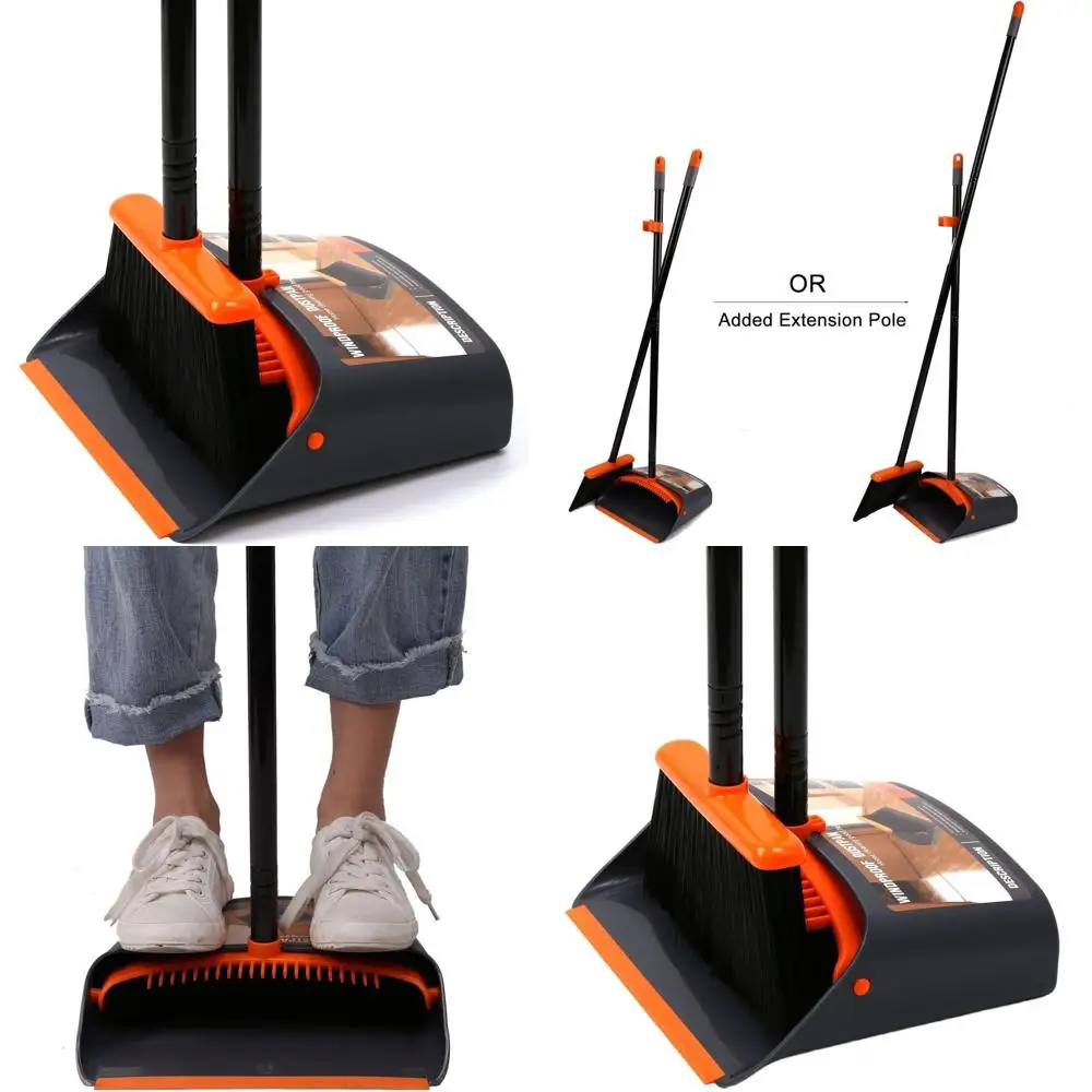 

52 Long-Handled Broom and Dustpan Set for Home, Kitchen, Office, and Lobby Floor Cleaning