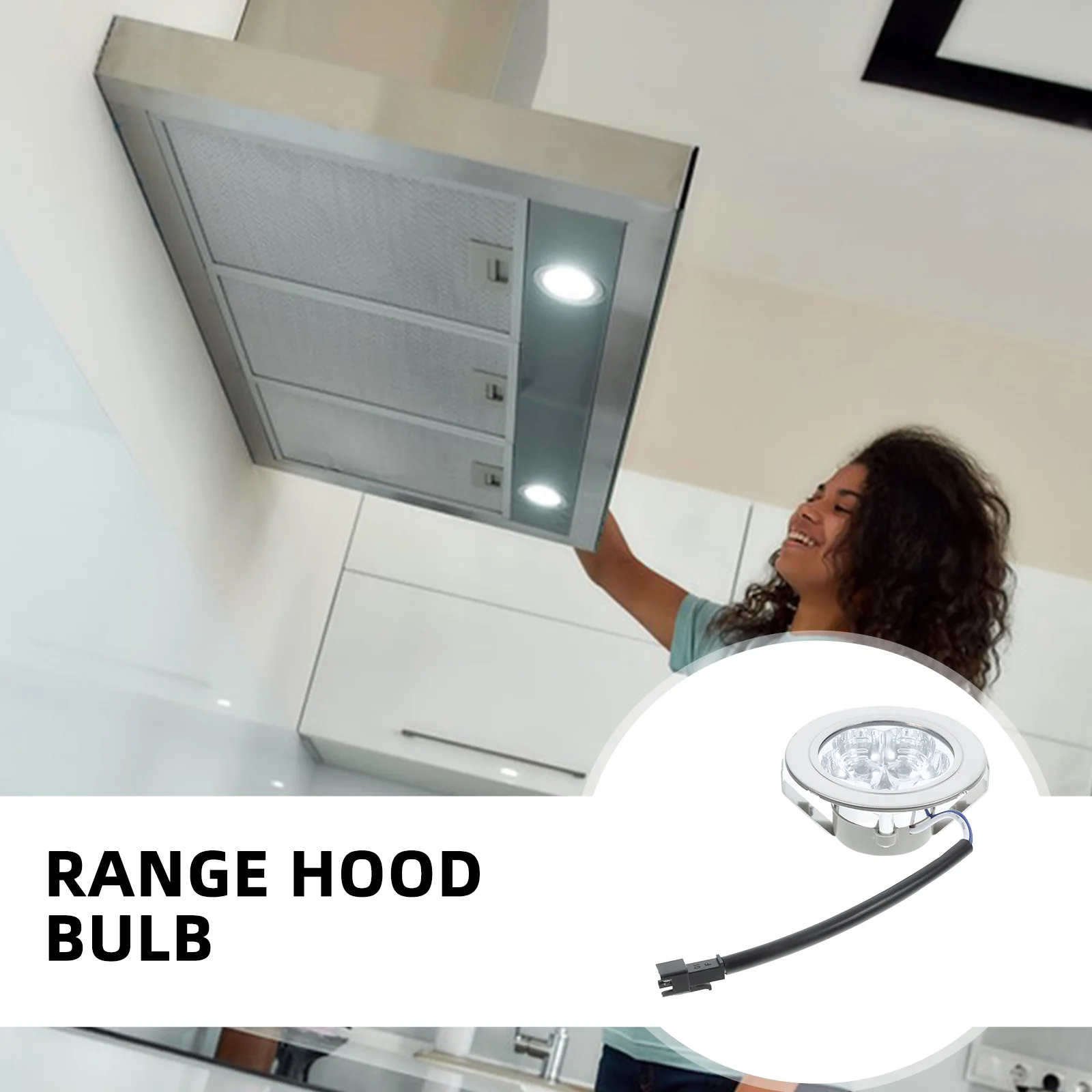

2pcs LED Silver Plastic Stove Rechargeable Range Hood Light Bulbs Energy Efficient High Brightness Kitchen Cooktop Appliance