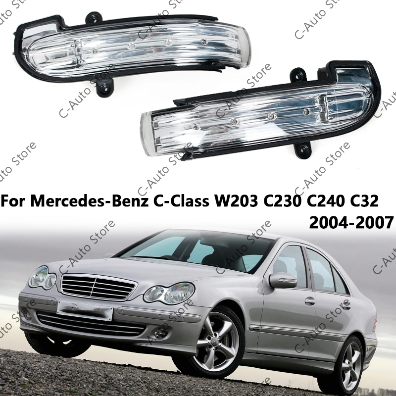 

For Mercedes-Benz C-Class W203 C230 C240 C32 2004 2005 2006 2007 4Door Car LED Mirror Turn Signal Light 2038201521 2038201621