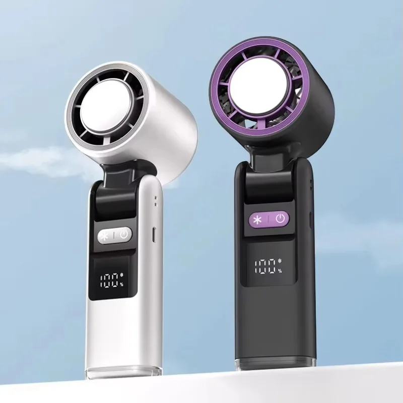 

High-speed personal handheld portable folding fan usb charging pocket rotatable mini cooling small fan