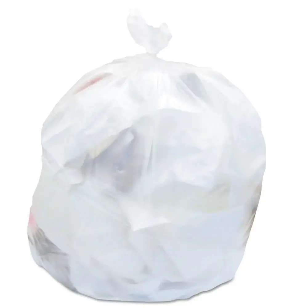 Natural Coreless Trash Bags 30gal 10 mic 30x37 500ct Commercial High-Density Liners Leakproof Durable Unscented Bathroom Bedroom