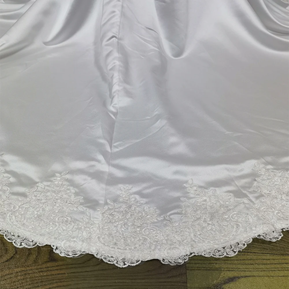 Weißer Satin Hochzeit abnehmbarer Rock abnehmbarer langer Zug für Kleider Boho Braut überrock