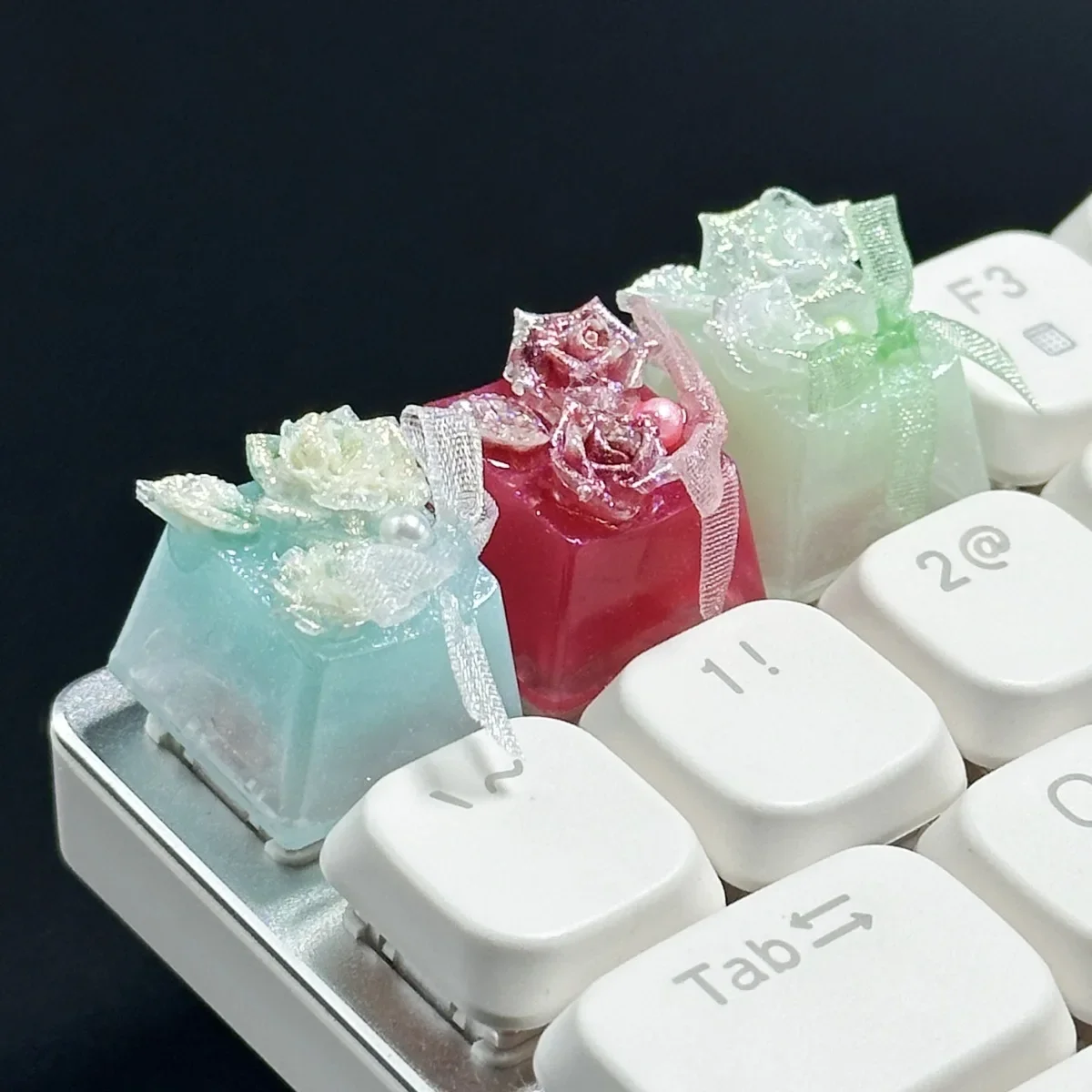 أغطية مفاتيح أصلية من الراتنج لنقل الضوء عبر الحدود، أغطية مفاتيح على شكل زهرة نقل الضوء، لوحة مفاتيح ميكانيكية بعمود متقاطع ke #2