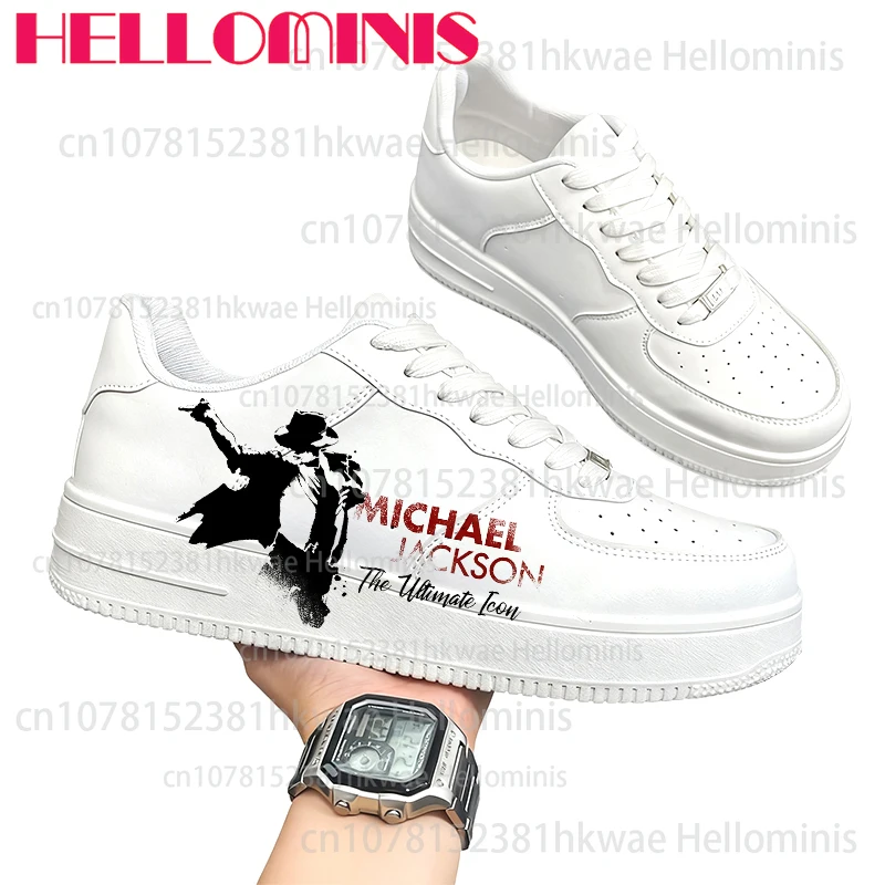 

Суперзвезда Майкл Джексон Дизайн Баскетбольные кроссовки для взрослых Для мужчин Модный тренд Четырехсезонная дышащая обувь белой серии