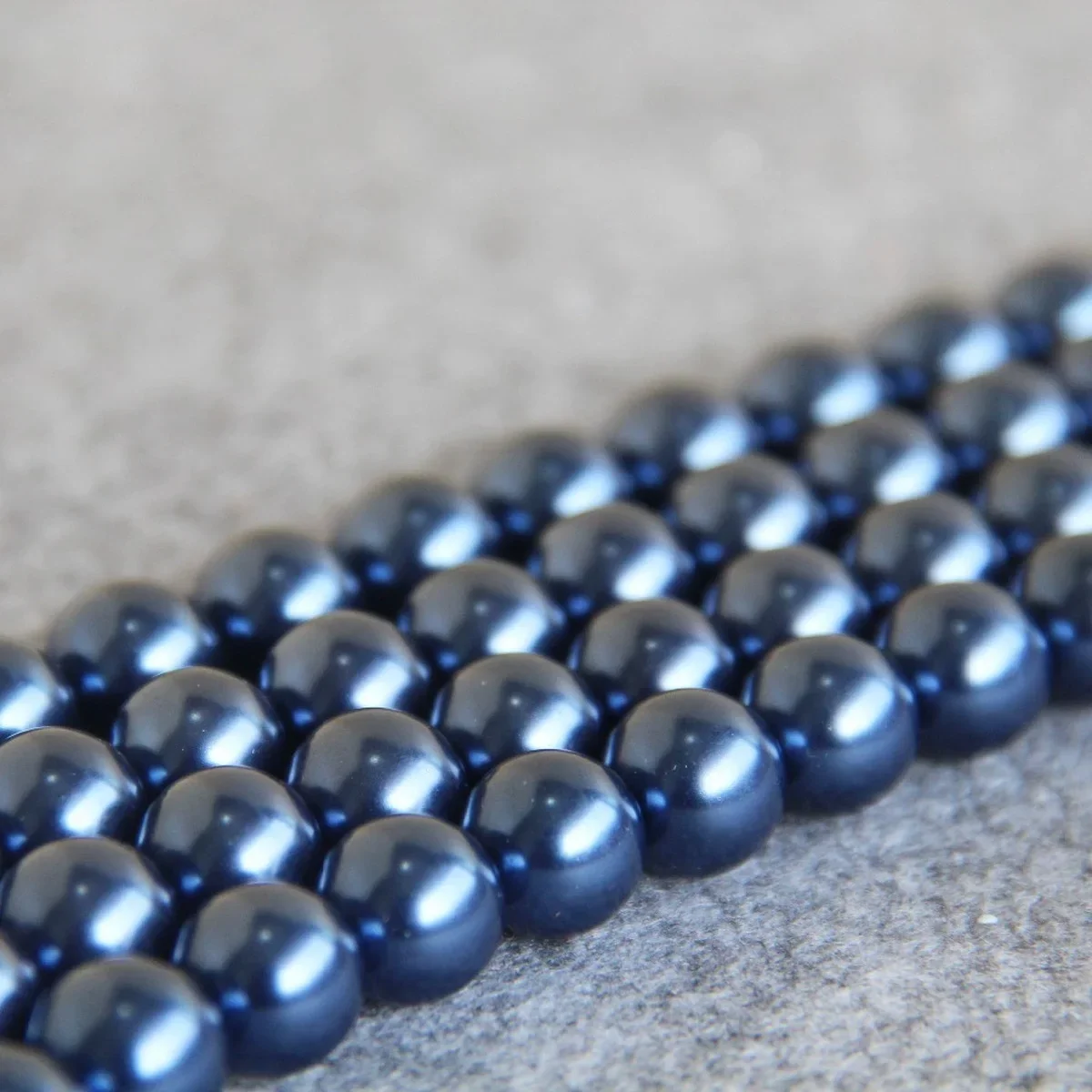 

6 8 10 12mm Dark Blue Round Shell Pearl Loose Beads SeaShell Women Girls Fashion Jewelry Making 15inch DIY For Necklace&Bracelet