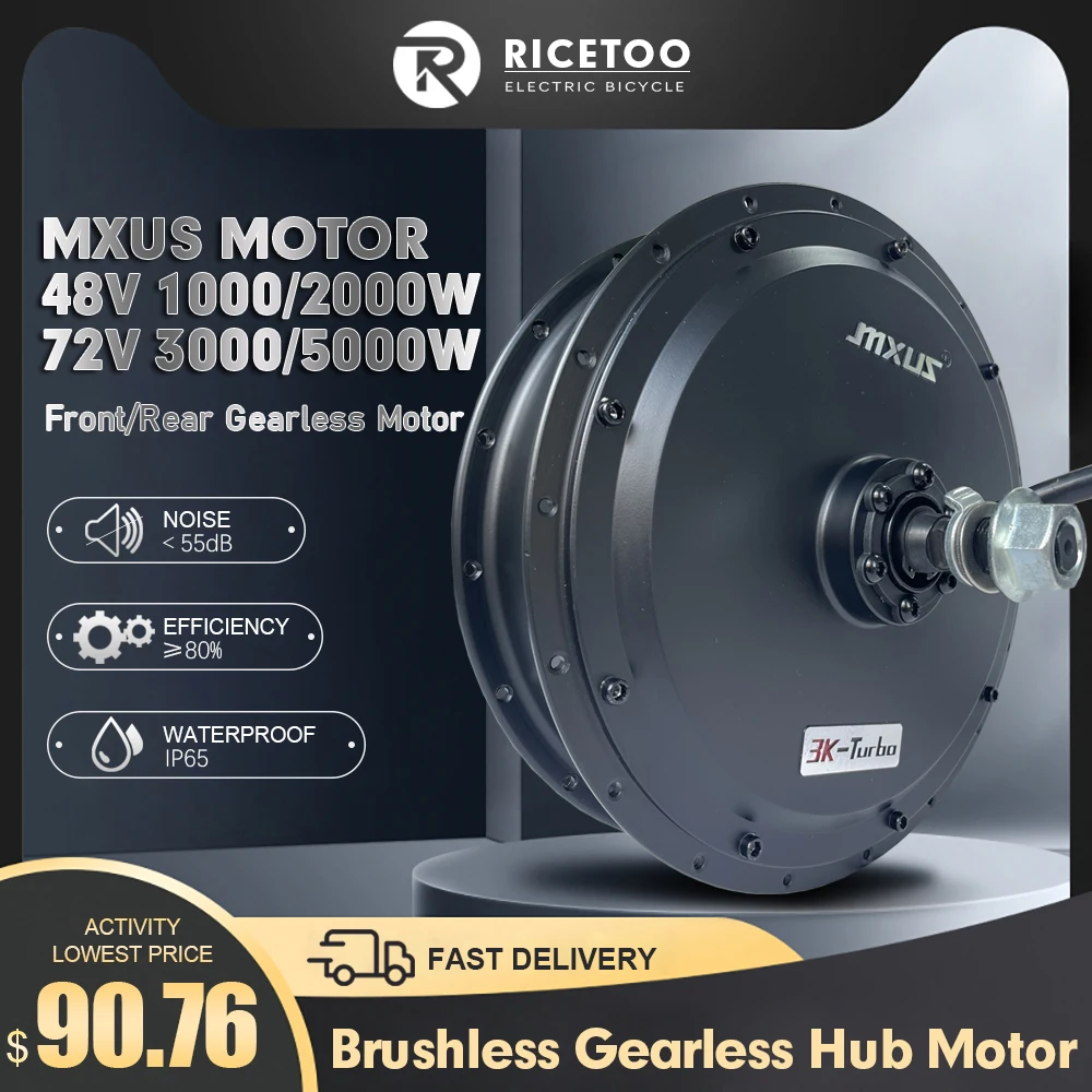 MXUS Motor 72V 3000W/5000W Electric Bicycle MXUS Brand Motor 48V 1000W/2000W Rear Brushless Gearless Hub Motor