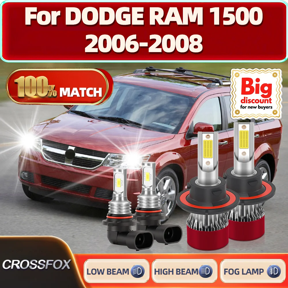 

CROSSFOX 200 Вт Автомобильные светодиодные лампы для фар DODGE RAM 1500 2006 2007 2008 Turbo 40000LM Ампулы для фар 6000K Canbus без ошибок