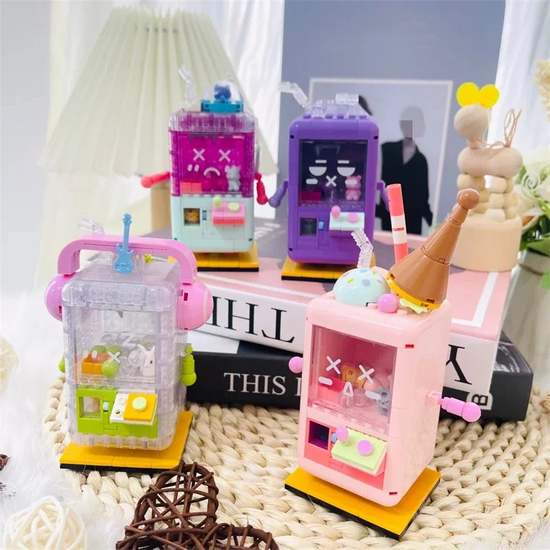 ตุ๊กตาเครื่อง Dress-up Series Building Blocks ไอศกรีมขนมขบเคี้ยวประกอบของเล่นเพื่อการศึกษาเดสก์ท็อปชุดเครื่องประดับของขวัญวันเกิด