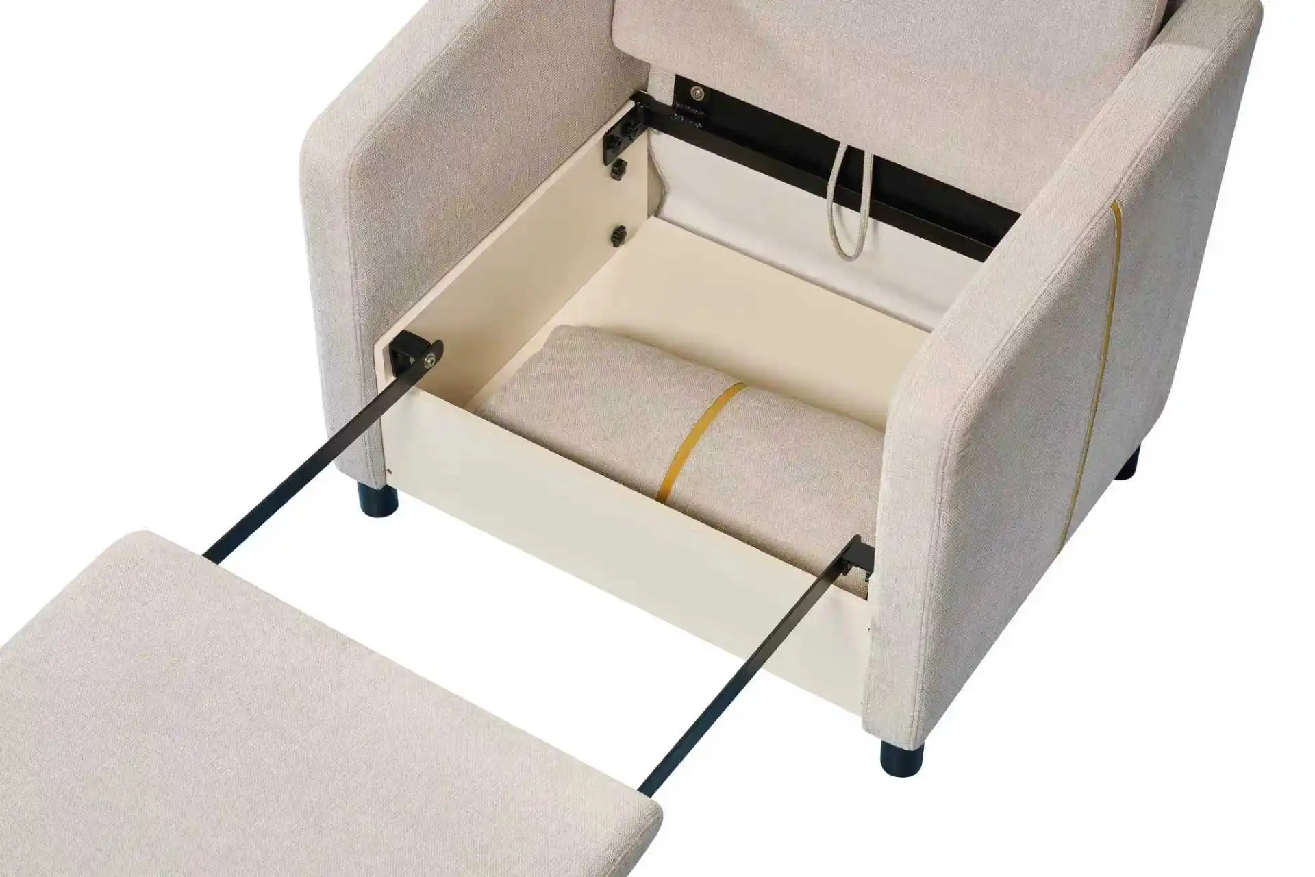 أريكة قماش بيضاء بمقعد واحد على الطراز التقليدي مع وسائد ناعمة متينة وصديقة للبيئة #5