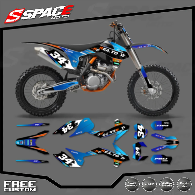 

SPACE Custom Motorcycle Graphics Background Decal for KTM EXC 2014-2016 SXF 2013-2015 125 250 300 350 450Decals Stickers Kits 03