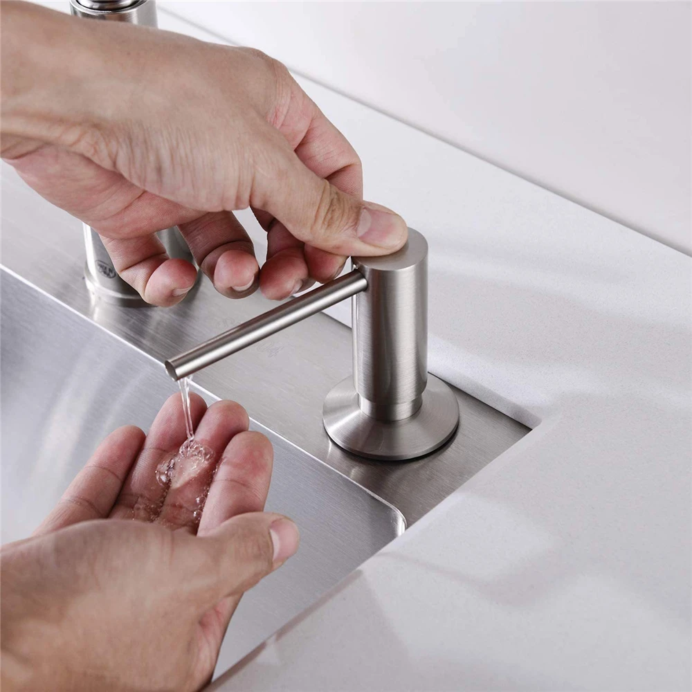 500ML Kitchen Soap Dispenser Stainless Steel Sink Soap Dispenser Hand Press Detergent Lotion Dispensers Liquid Soap Holder