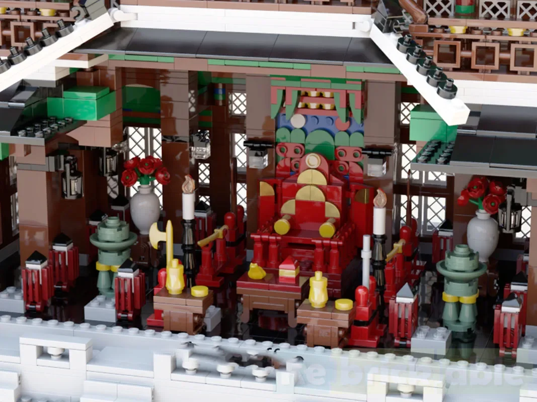 Moc 빌딩 블록 스트리트 뷰 건축 모델 Wantai Huiqing 홀 기술 모듈 형 빌딩 블록 장난감 DIY 세트 조립