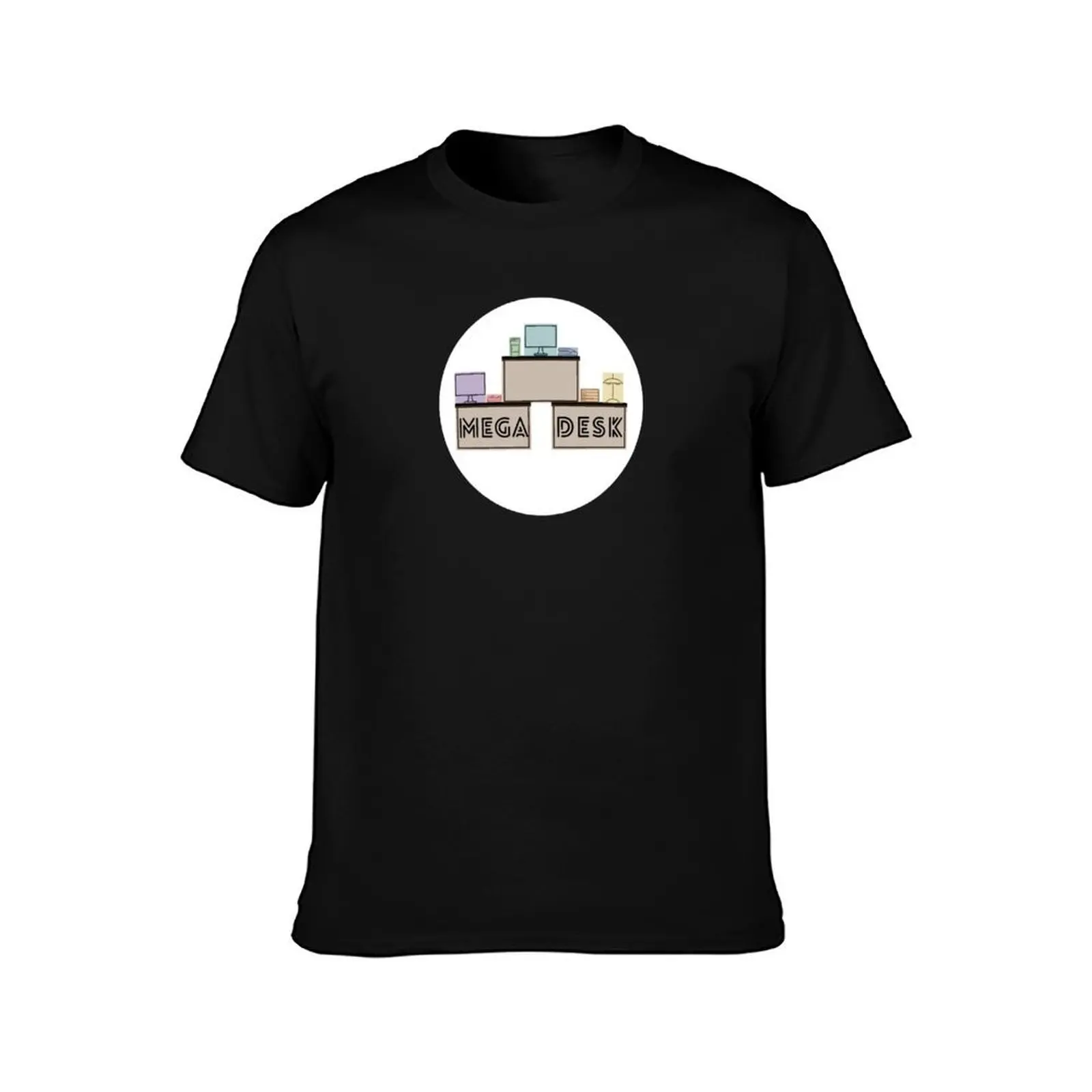 Hooked On Mega Desk T-Shirt Casual Minimalist Short Sleeve Top T-Shirt