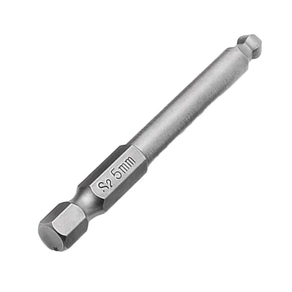 Chave de fenda Bit for Nutdrivers, 65mm, Ball Head, Hexagon End, Head Hex, Magnetic Ball Screwdriver Bits, Ferramentas manuais, 1Pc