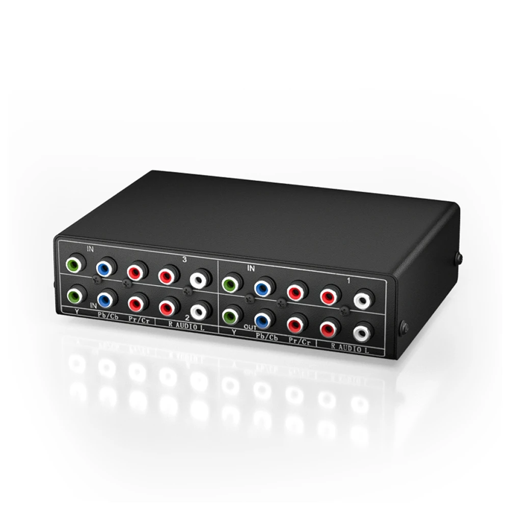 3-Way RGB Component AV Switch Video Audio Selector للتلفزيون 360 Wii DVD_BSH
