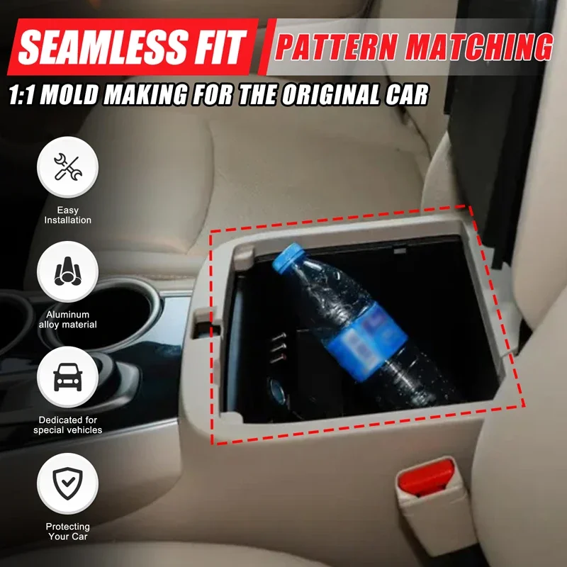 Aluminum Alloy Black For Nissan Pathfinder 2013-2018 Car Armrest Storage Privacy Password Lock Security Safe Box Car Accessories