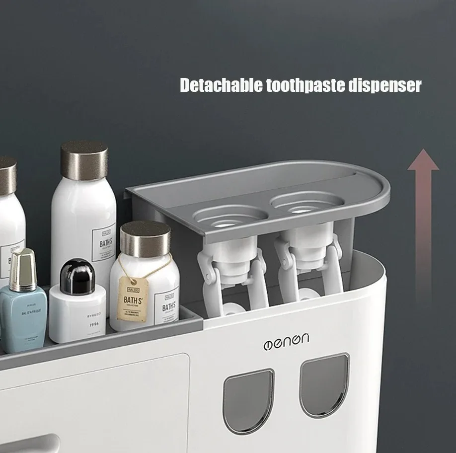 1Pcs Wash Set  Automatic Toothpaste Squeezer Cups Gargle Cup  Punch-free Toothbrush Cup Holder Storage Rack Bathroom Products Ho