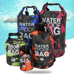 Bolsa de natación impermeable de 30l, saco seco de camuflaje de colores, pesca, canoa, kayak, almacenamiento a la deriva, 2L, 5L, 10L, 15L