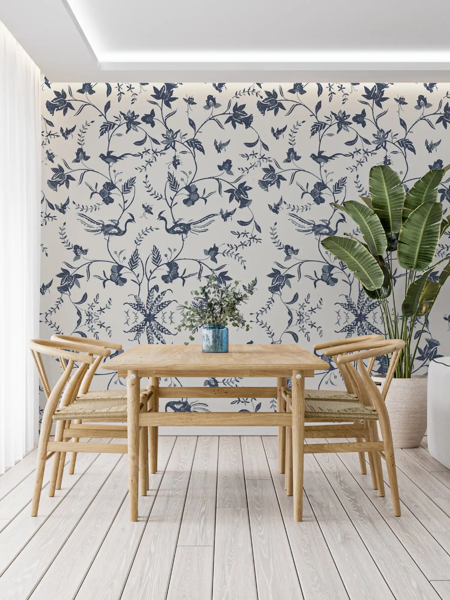 Custom Photo Wall Mural French Country Style Vintage Birds Branches Botanical Wallpaper  Pastoral Wall Art for Living Room